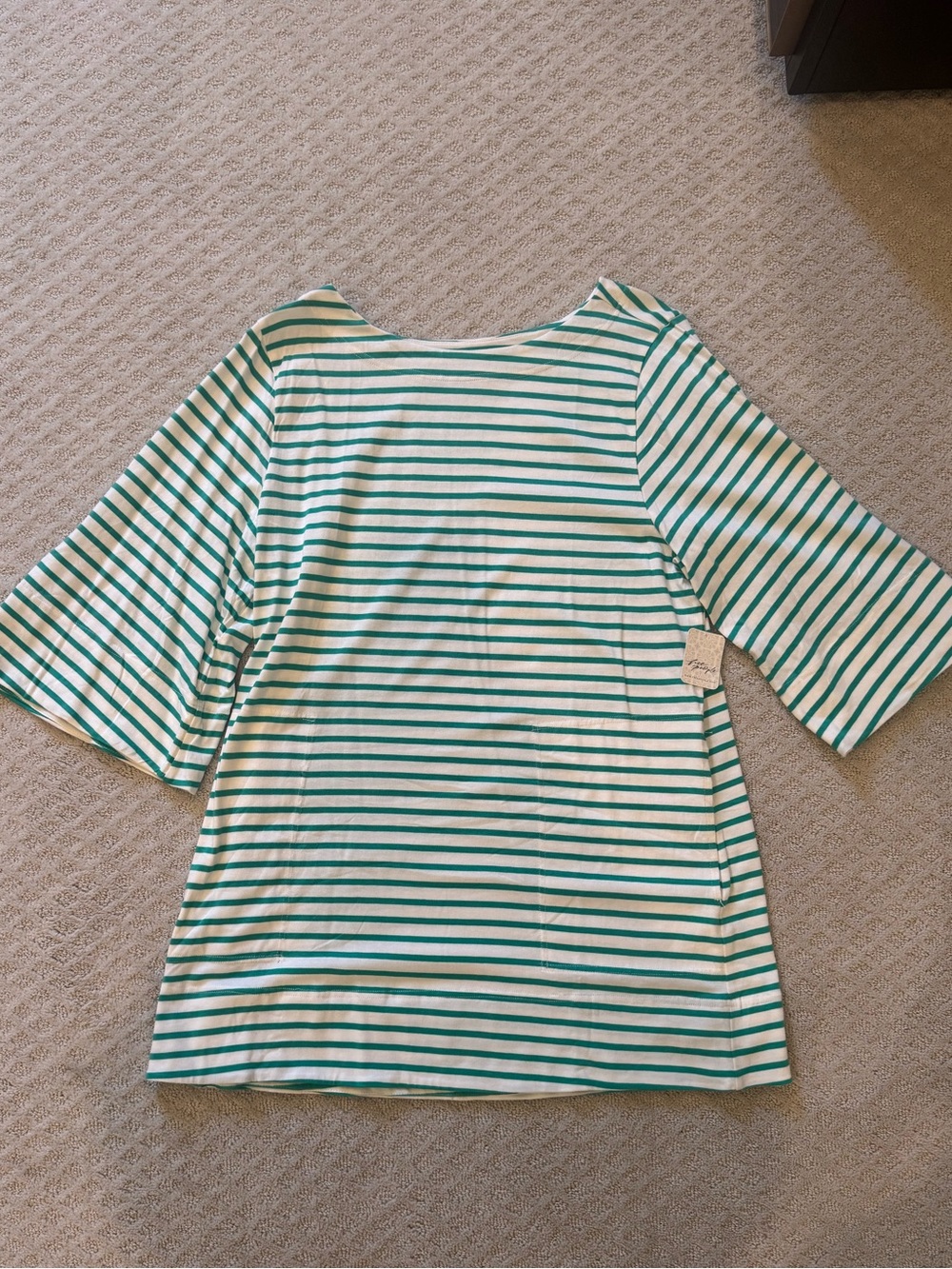 Free People Green and White Striped Mini Dress
